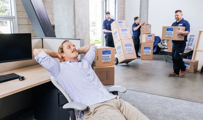 relaxing with movers at the back