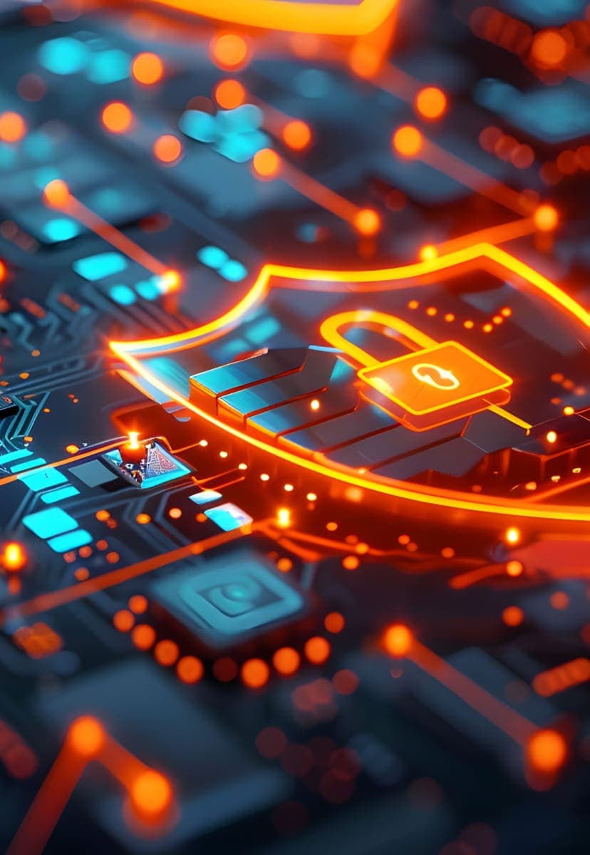 digital lock in a shield on a circuit board